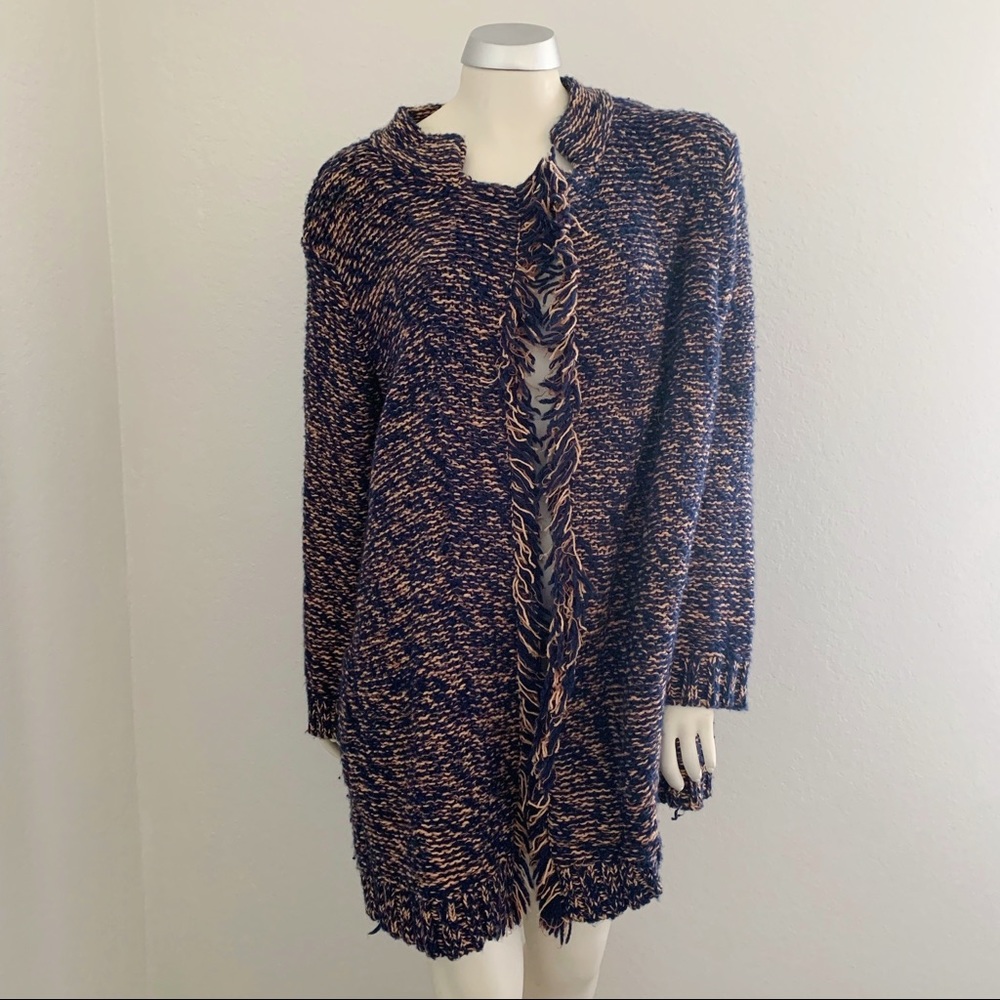Anthropologie—Sparrow—Blue & Yellow Sweater